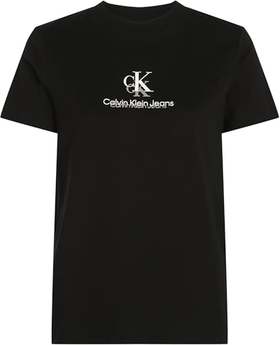 Calvin Klein Damen T-Shirt Kurzarm Shadow Graphic Tee Regular Fit, Schwarz (Ck Black), S – Ansicht 5