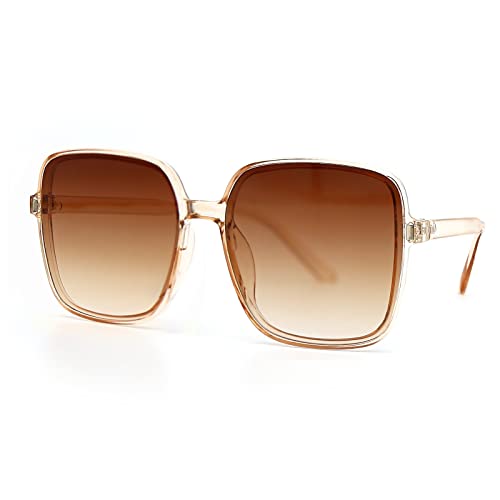 rngwaper Gafas de sol, Gafas de sol cuadradas de moda, Para Protección Solar, Viajes, Deportes al aire libre, Playa, Para Adultos y Mujeres (Azul marino transparente) Cover
