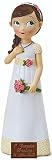  Figura de niña de Comunión con Flor y Fajín con flor Personalizada con Nombre y Fecha