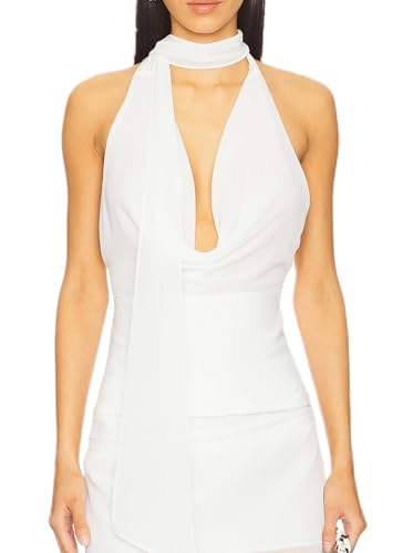 Skinny Capri Leggings for Women Bow Tie Knee Length Stretch Capri Pants Cropped Elastic Waist Coquette Y2k Yoga Pants Capris(Neck Scarf White,Medium)