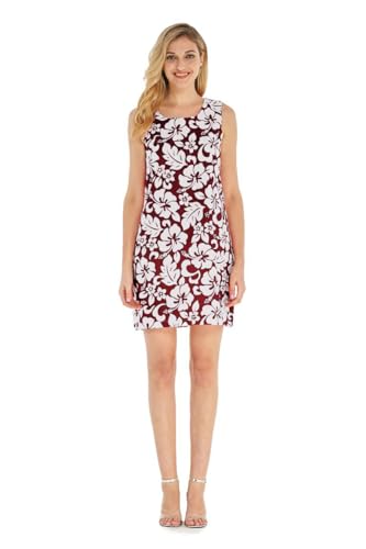 Image of Matchable Couple Hawaiian Luau Men Shirt or Women Tank Dress in Classic Vintage Hibiscus