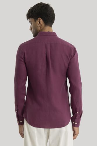 Image of SNITCH Aurelio Magenta Plain Linen Shirts