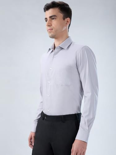 Image of Park Avenue Men Modern Slim Fit Structure Pattern Cotton Polyester Blend Semi Cutaway Collar Full Sleeve Formal Shirt