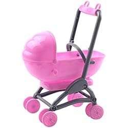 ifundom Cochecito Simulado Muñecas De Juguete De Niña con Cochecito Mini Carrito De Compras para Niños Cochecito De Muñecas En Miniatura Diminuto El Plastico Bebita Carro Comestibles