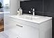 trendteam smart living - Devon - Waschbeckenunterschrank inkl. Keramik-Einsatzwaschbecken - Weiß/Weiß Hochglanz - Waschtisch hängend - (BxHxT) 81 x 59 x 47 cm - Waschbeckenschrank mit 2 Schubladen