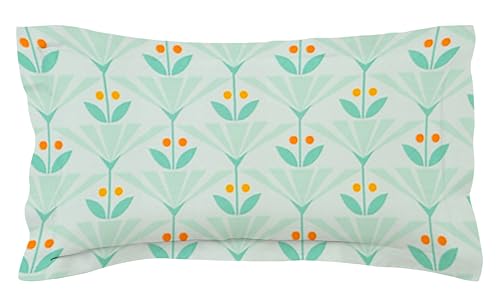 Image of HOMEKART (110 TC & 110 GSM 100% Cotton Feel Bedsheet for Single Bed with One King Size Pillow Covers Soft /Breathable Wrinkel Free -60x90 Inches - (Green & ellow)