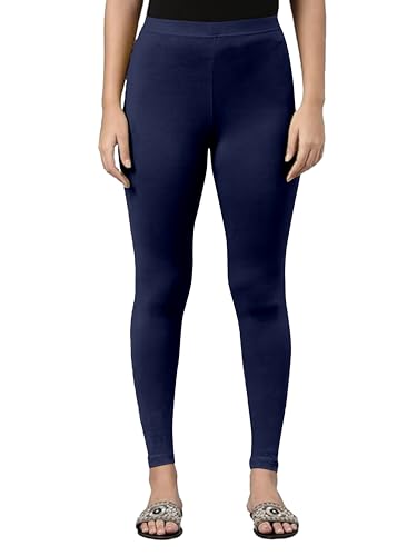 Image of TRENDMALLS Women's Super Combed Cotton Elastane Stretch Ankle Length Leggings with Ultrasoft Waistband