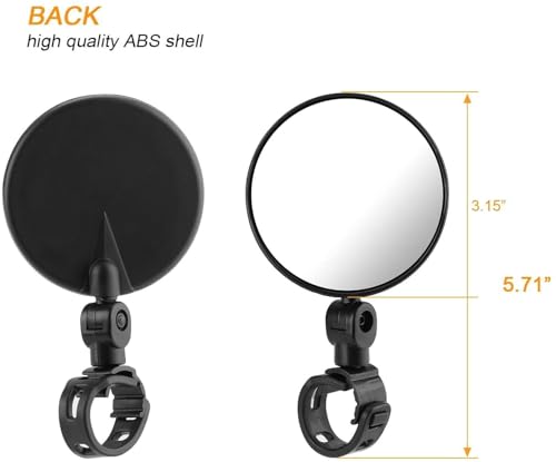 Image of JERN Pack of 2 Bike Rearview Mirror 360 Rotary Cycling Bicycle Convex Glass Rear View Mirror