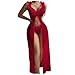 HGps8w Women's Sexy Ruffle Lingerie Lace Babydoll Chemise 2 Piece Set Mesh Split Front Maxi Nightgown with Panty