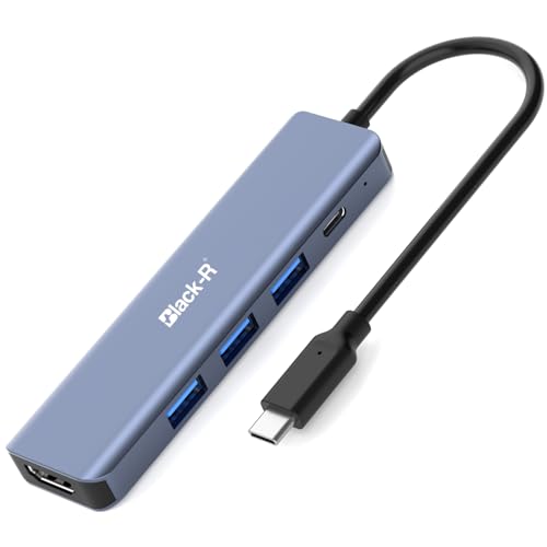 Image of Black-R 5-in-1 TypeC Docking Station with 4K HDMI,3xUSB 3.0 & TypeC 3.0 PD Charging 100W Port, for All Type C Devices- MacBook M3 /4, Laptop, PC, Thunderbolt 3 /4, Samsung S25 Ultra