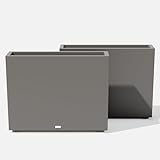 Veradek Block Series Span Plastic Planter - Tall Rectangular Planter for Indoor or Outdoor Patio/Porch | Durable All-Weather with Removable Insert Bucket | Modern Design for Plants, Flowers, Garden