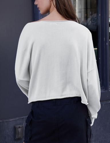 Ugerlov Women's Lightweight Cashmere Fall Sweater Long Sleeve Crewneck Knit Pullover Tops Casual Outfit Fashion 20242