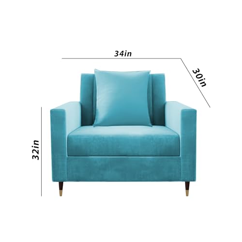 Image of Casaliving Garcia 3+2+1 Seater Sofa Set for Living Room (Turquise Colour) Premium Fabric Sofa