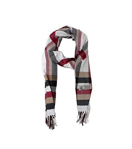Scarf For Women Men Soft Plaid Checkered Colors Cashmere Feel Luxurious Womens Scarfs Girl Boy Winter Scarf Holiday Gift Warm Cozy Shawl Extra Soft Comfortable Wear All Day (White Plaid) #TOP20