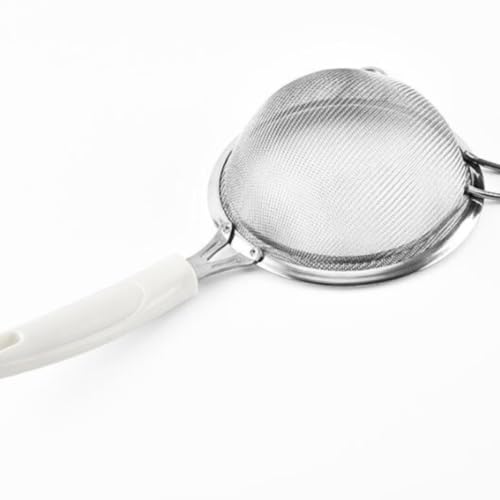 SWETRACE Cedazo de Polvo de Acero Inoxidable Malla Fina y Batidor de Huevos, Colador Tamizador Blanco para Repostería y Horneado Fácil de Usar