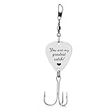 Kooer You're My Greatest Catch Fishing Lure Hook Engraved Fishing Hook Lure Christmas Wedding Father‘s Day Fisherman Gift for Dad Husband Father (Style 4)