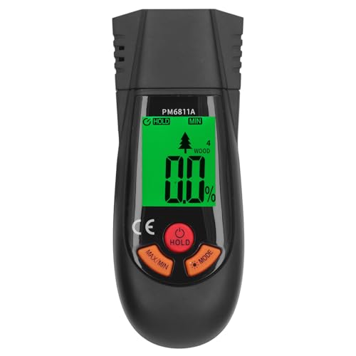 Wood Meter, Two Pins Damp Tester with 4 Calibrated Scales, Display, Auto Power Off and More Function, for Wood Firewood Paper Floor