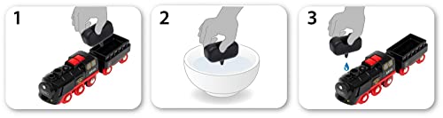 BRIO World 33884 Batterie-Dampflok mit Wassertank - Lokomotive mit echtem kühlen Dampf und Wasserbehälter zum Nachfüllen… – Bild 6