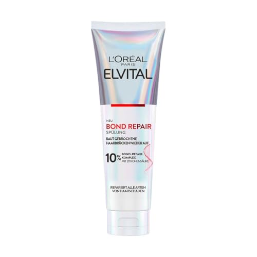 LOréal Paris Elvital Bond Repair Conditioner Conditioner for Hair Damage Hair Repair & Protection for Less Hair Breakage More Smoothness & Shine with Bond Repair Complex and Citric Acid 150 ml