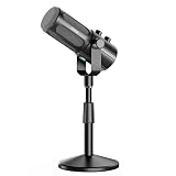 FIFINE AmpliTank TANK6S Vocal-Dynamic-Microphone, XLR-USB-Podcast-Microphone with Desktop Stand, Mute Button, Volume Knob, Studio Metal Built, Streaming-Mic for Content Creation, Music Recording