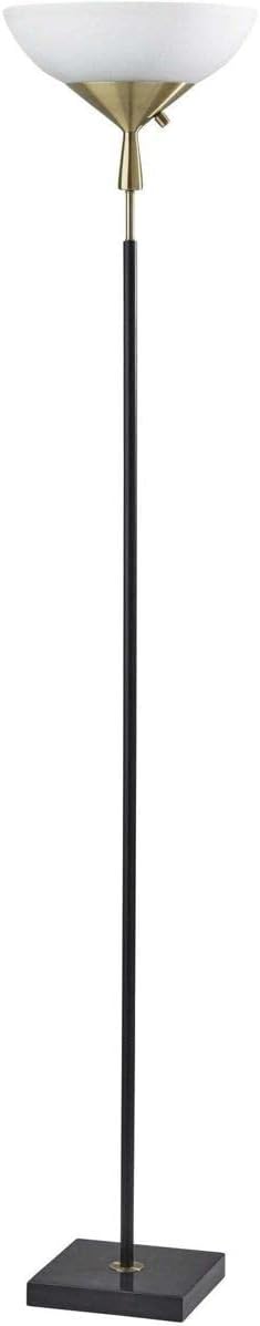 Adesso Adesso 5007-01 Noah 300 Watt Torchiere, 71 in., 2 x 150W, Black w/Antique Brass, 1 Floor Lamp