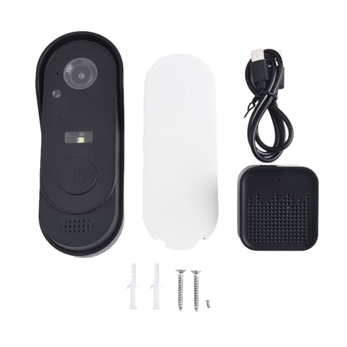 UTTASU Timbre inalámbrico inteligente con video HD, audio bidireccional, detección de movimiento PIR y reconocimiento humano AI, impermeable IP65, fácil instalación USB