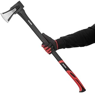 INTERTOOL 35-inch Splitting Maul, Axe, 5 lb / 2270 g, Shock Absorbing Fiberglass Anti-Slip Handle with Blade Cover HT-0275