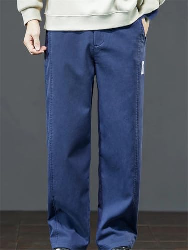 Men's Fall Winter Lyocell Jeans Elastic Waist Straight Leg Denim Pants Korean Style Plus Size4