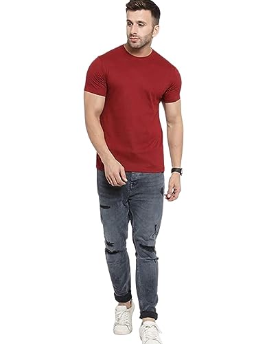 Image of Lifestyle Men's Regular Fit Casual Solid Short Sleeve 100% Polyester Dry Fit Crew Neck T-Shirt