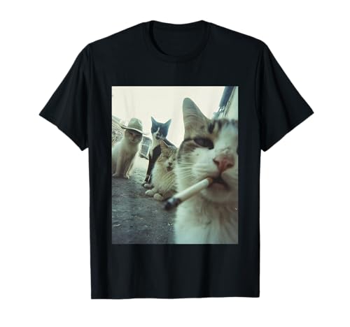 Smoking Cat Meme Funny Gifts for Men Women T-Shirt