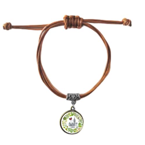 Bracelet Big Ben London en cuir double avec finitions soignées