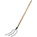 Produktbild KADAX Heugabel aus Stahl, Gabel mit langem Stiel aus Holz, Forke, Gartenforke, Spatengabel, Grabegabel, Drahtgabel, Gartengabel, Dunggabel (3 Zinken)