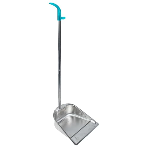 VILLCASE Recogedor de Polvo de Acero Inoxidable Mango Largo y Capacidad Grande para Limpieza Diaria en Cocina, Diseño Ergonómico y Ligero para Uso Cómodo Color Aleatorio