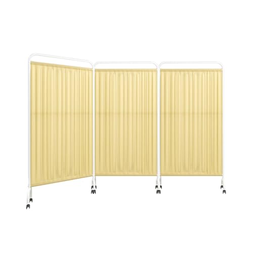 高さ6フィートのプライバシースクリーン、病院用間仕切り、キャスター付き、折りたたみ式クリニック用垂直ドアパーティション、自由に取り付け可能、組み立て簡単(Color 6,3-panel)