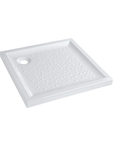 Receveur de douche à poser carré extra plat blanc Allia Bastia Dimensions (cm):80 x 80 cm