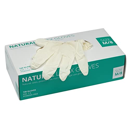 Draper 30929 White Latex Gloves (Box of 100 - Size M/8) - Image 2