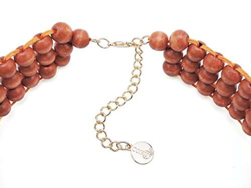 Coiris Boho African Acrylic Beaded Bib Statement Necklace Strands Layered Cluster Chunky Collar Choker Necklace For Women Fashion Costume Jewelry (Copper Brown) #TOP3