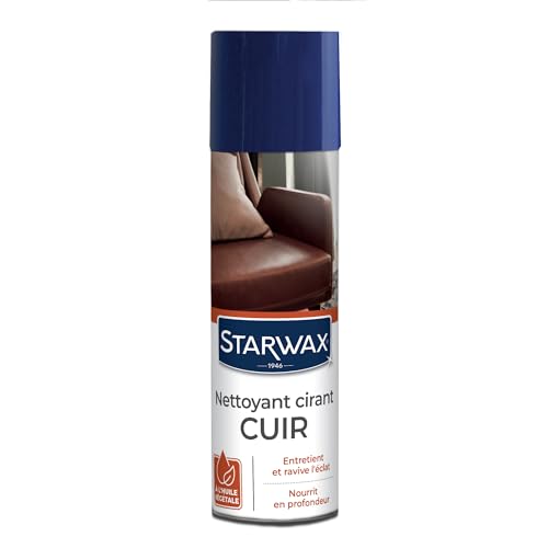 STARWAX – Nettoyant Cirant Express – Pour Cuirs – Nourrit en Profondeur – À l’Huile Végétale – Nouveau Parfum Cuir – Format Aérosol 300 ml...