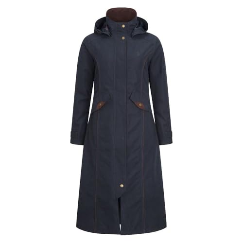 Walker and Hawkes Jack Murphy Ladies Erin Long Waterproof Riding Coat - Stylish Outdoor Rainwear for Equestrian Activities, Navy - 10 UK / 6 US