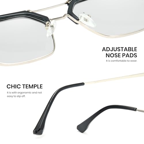 Image of Cyxus Photochromic Glasses for Men Women with Blue Light Blocking 8249 | UV Protection, Eye Protection,Classic Aviator Style,Ideal for Computer Screen Daily Wear
