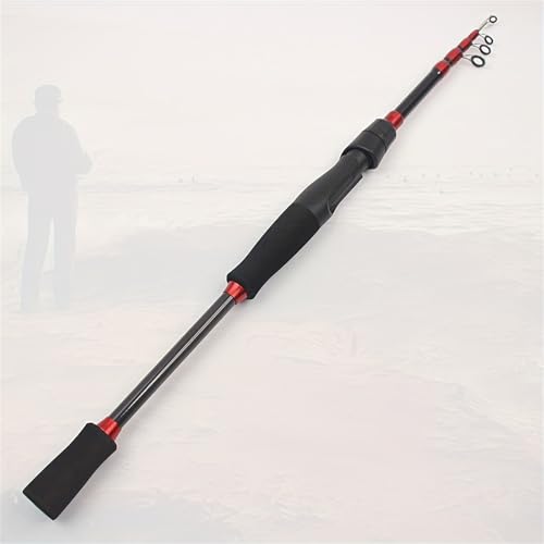 Lerutwis 1 Pieza Modelo YG031 1,8 m 2,1 m 2,4 m 2,7 m caña de Pescar telescópica portátil caña de Pescar caña de Carbono M Potencia caña giratoria Peso del señuelo 7-28g Pesca(1.8 m)