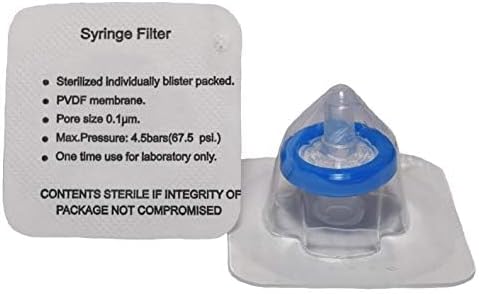Syringe Filter Sterile, PVDF 0.1μm 13mm Blue (75/PK)