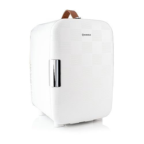Subcold Pro15 Luxury Mini Fridge Cooler | Compact 15L Portable Small Fridge 12v & 110v | Efficient Quiet Cooling System | Ideal for Bedroom, Office, Beauty & Car (Chequer White)