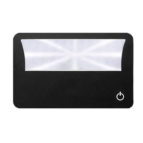 Pocket Magnifier 3X Small Glass Card Type Handheld Eye with LED Light for Observing Coin Stamps Jewelry