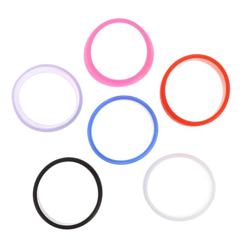 Garneck 6pcs Slip Silicone Racket Grip Band Removing Protector for Tennis Badminton Players Durable Reusable Overgrip for Enhanced Control and Comfort