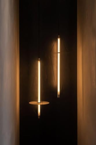 Image of Modern Hanging Light for Living Room, 3 Color LED Pendant Ceiling Light, Adjustable Tube Hanging Lamp, Metal Ceiling Hanging Light for Bedroom, Dining Table, Hall & Home Decoration