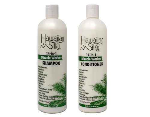 Hawaiian Silky Miracle Worker 14-in-1 Shampoo & Conditioner Bundle, Hydrating & Strengthening Hair Care Set, 16 fl oz Each