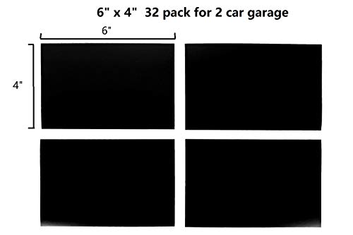 Sanfurney Magnetic Garage Door Windows Panes Faux Fake Decorative Window Decals 32 Pack for 2 car Garage Kit