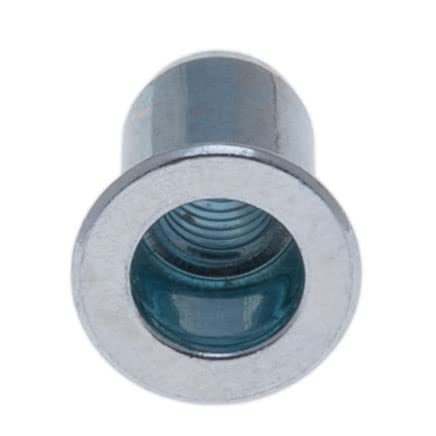 100 Dadi Rivetti M6 In Acciaio Al Carbonio - Per Lamiere, Tubi, Testa Piatta, Zincati