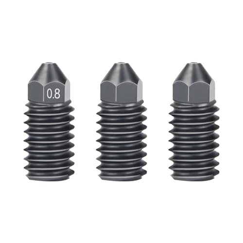 IdeaFormer 3Pcs 0.8mm Upgrade Replacement Extruder Hotend Nozzle for Bambu Lab A1/A1 Mini, Hardened Steel Hot End Nozzle
